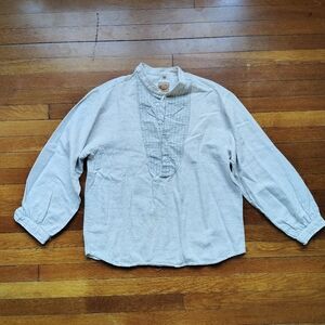 Vintage Wah Maker Frontier Shirt Men’s Large White Band Collar Woven USA Made